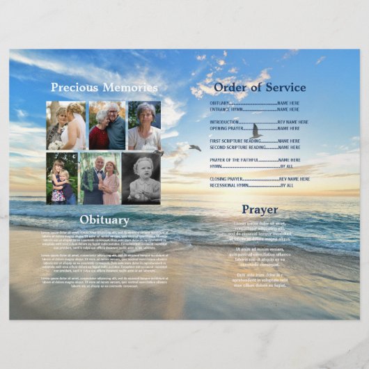 Uitvaartprogramma Feest van het Leven Strand Flyer (Achterkant)