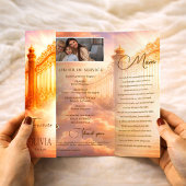 Uitvaartprogramma Goud Hemelpoorten Herdenking Flyer