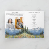 Uitvaartprogramma in bergthema opgevouwen programma (Binnen)