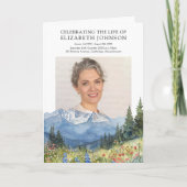 Uitvaartprogramma in bergthema opgevouwen programma (Voorkant)