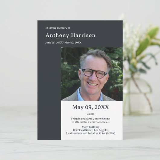 Uitvaartservice Aangepaste foto Kaart (Staand voorkant)
