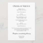 Uitvaartservice voor zwarte witte vioolmuzikant programmakaart (Achterkant)