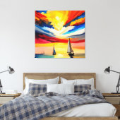 Uitvaren naar zee canvas afdruk (Insitu (Slaapkamer))