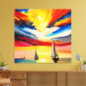 Uitvaren naar zee canvas afdruk (Insitu (Woonkamer))