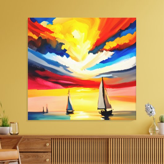 Uitvaren naar zee canvas afdruk (Insitu (Woonkamer))