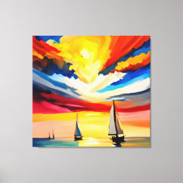 Uitvaren naar zee canvas afdruk