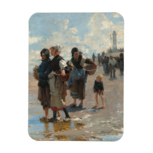Uitvaren om te Vissen door John Singer Sargent Magneet