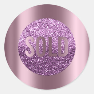 Uitverkocht Amethyst Paarse Metal Real Estate Agen Ronde Sticker