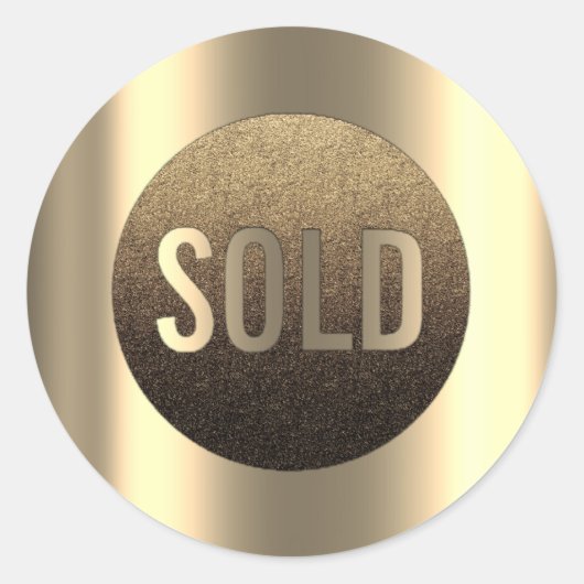 Uitverkocht Deep Sepia Metallic Real Estate Agent Ronde Sticker (Voorkant)