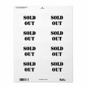 Uitverkocht Etiket (Full Sheet)
