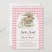 Uitverkocht Fiets Gingham Boog Bruidsdouche Kaart (Voorkant)