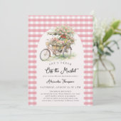 Uitverkocht Fiets Gingham Boog Bruidsdouche Kaart (Staand voorkant)