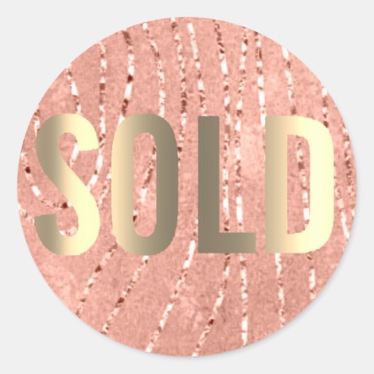 Uitverkocht Glitter Blush Faux Gold makelaar Ronde Sticker (Voorkant)