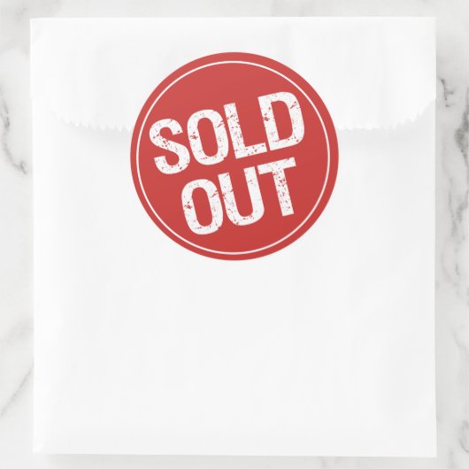 Uitverkocht Ronde Sticker (Tas)