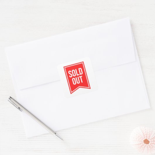 Uitverkocht Vierkante Sticker (Envelop)