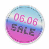 Uitverkoop 6 juni Gradiënt Holografische Stijl Sti Sticker (Voorkant)