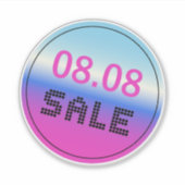 Uitverkoop 8 Augustus Gradiënt Holografische Stijl Sticker (Voorkant)