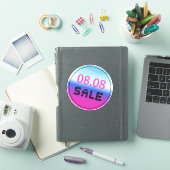 Uitverkoop 8 Augustus Gradiënt Holografische Stijl Sticker (iPad Cover)