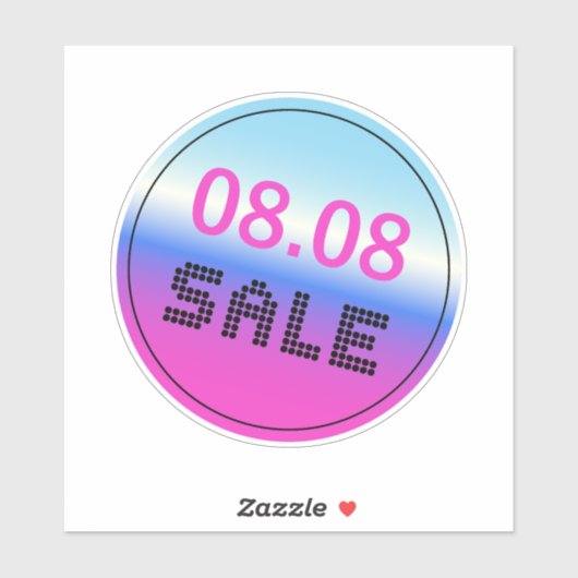 Uitverkoop 8 Augustus Gradiënt Holografische Stijl Sticker (Vel)