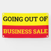 Uitverkoop bij bedrijfsbeëindiging Rood Geel Spandoek (Horizontaal)