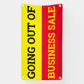 Uitverkoop bij bedrijfsbeëindiging Rood Geel Spandoek (Verticaal)