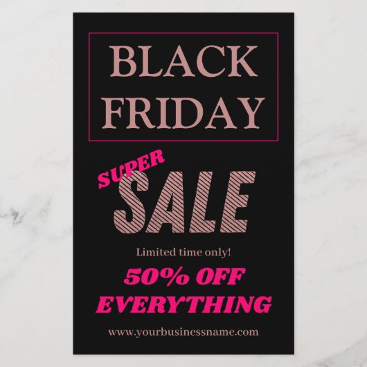 Uitverkoop / Black Friday Roze / Roze Goud Flyer (Voorkant)