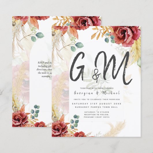 UITVERKOOP! Boho Bourgogne Goud Bloemen Land Barn (Voorkant / Achterkant)