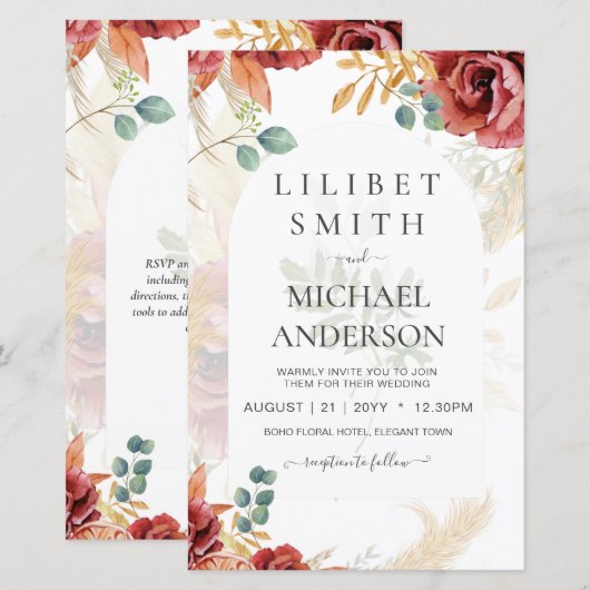 UITVERKOOP! Boho Bourgogne Goud Bloemen Land Barn  (Voorkant / Achterkant)