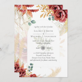 UITVERKOOP! Boho Bourgogne Goud Bloemen Land Barn  Kaart