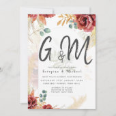 UITVERKOOP! Boho Bourgogne Goud Bloemen Land Barn  Kaart (Voorkant)