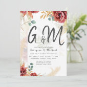 UITVERKOOP! Boho Bourgogne Goud Bloemen Land Barn  Kaart (Staand voorkant)