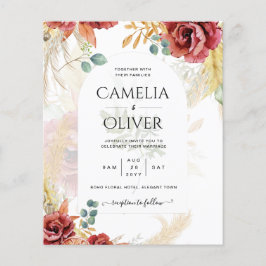 UITVERKOOP! Boho Bourgondië Goud Bloem Boeren Bedr Flyer