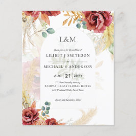 UITVERKOOP! Boho Burgundy Goud Bloem Boeren Bedrij Flyer