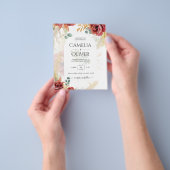 UITVERKOOP! Boho rood Bourgondië goud bloem boeren Flyer (Hand)