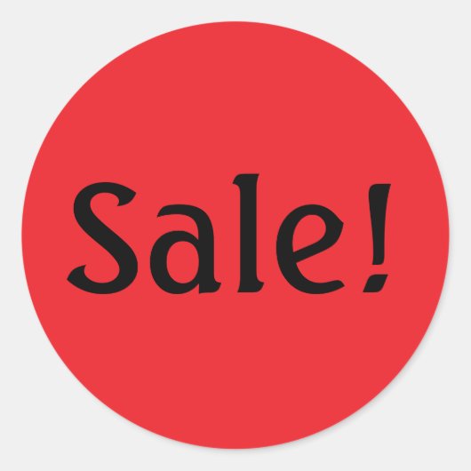 Uitverkoop Eenvoudige Rode Sticker Rond Cirkel (Voorkant)