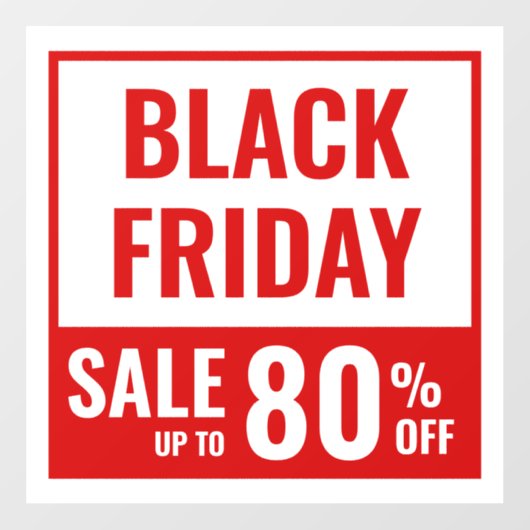 Uitverkoop grote zwarte vrijdagwinkel raamsticker (Vel)