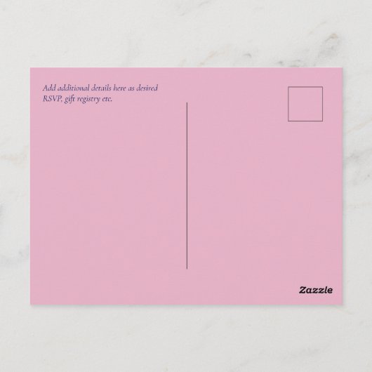 UITVERKOOP! Marineblauwe roze gouden trouwuitnodig Briefkaart (Achterkant)