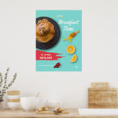 Uitverkoop ontbijt, Coffee Shop Ontbijtmenu Poster (Keuken)