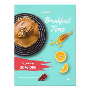 Uitverkoop ontbijt, koffiezaak ontbijtmenu foto afdruk