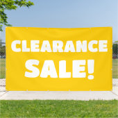 Uitverkoop opruimen! gele banner (Buitenkant)