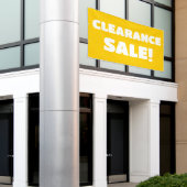 Uitverkoop opruimen! gele banner (Buitenkant Gebouw)
