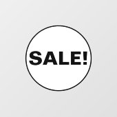 Uitverkoop raambord voor bedrijf - Gele cirkel Raamsticker (Vel)