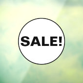 Uitverkoop raambord voor bedrijf - Gele cirkel Raamsticker (Vel 3)