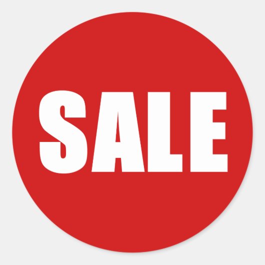 UITVERKOOP Rood Achtergrond Ronde Sticker (Voorkant)