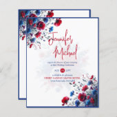 UITVERKOOP! Rood Blauw Paarse Bloemige Bruiloft (Voorkant / Achterkant)