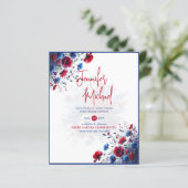 UITVERKOOP! Rood Blauw Paarse Bloemige Bruiloft (Staand voorkant)