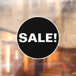 Uitverkoop Ruit Teken voor Bedrijf - Gele Cirkel Raamsticker