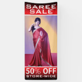 Uitverkoop van Indiase vrouwenmode Saree Spandoek (Verticaal)