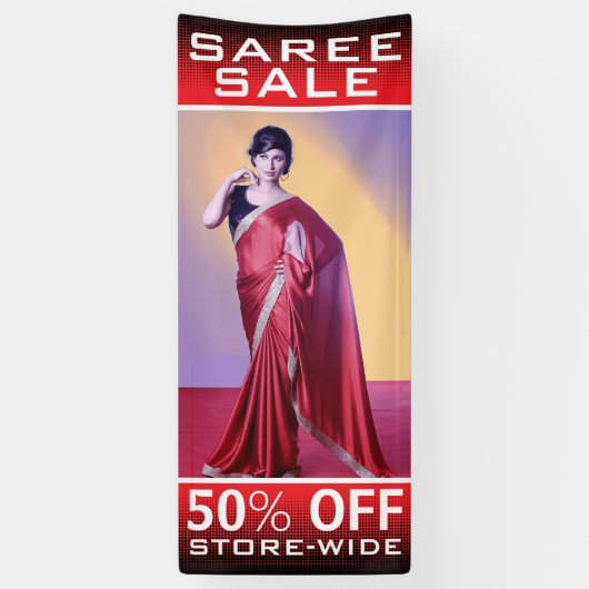 Uitverkoop van Indiase vrouwenmode Saree Spandoek (Verticaal)