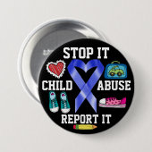 UITVERKOOP! Voorkom kindermisbruik Ronde Button 7,6 Cm (Voorkant /achterkant)